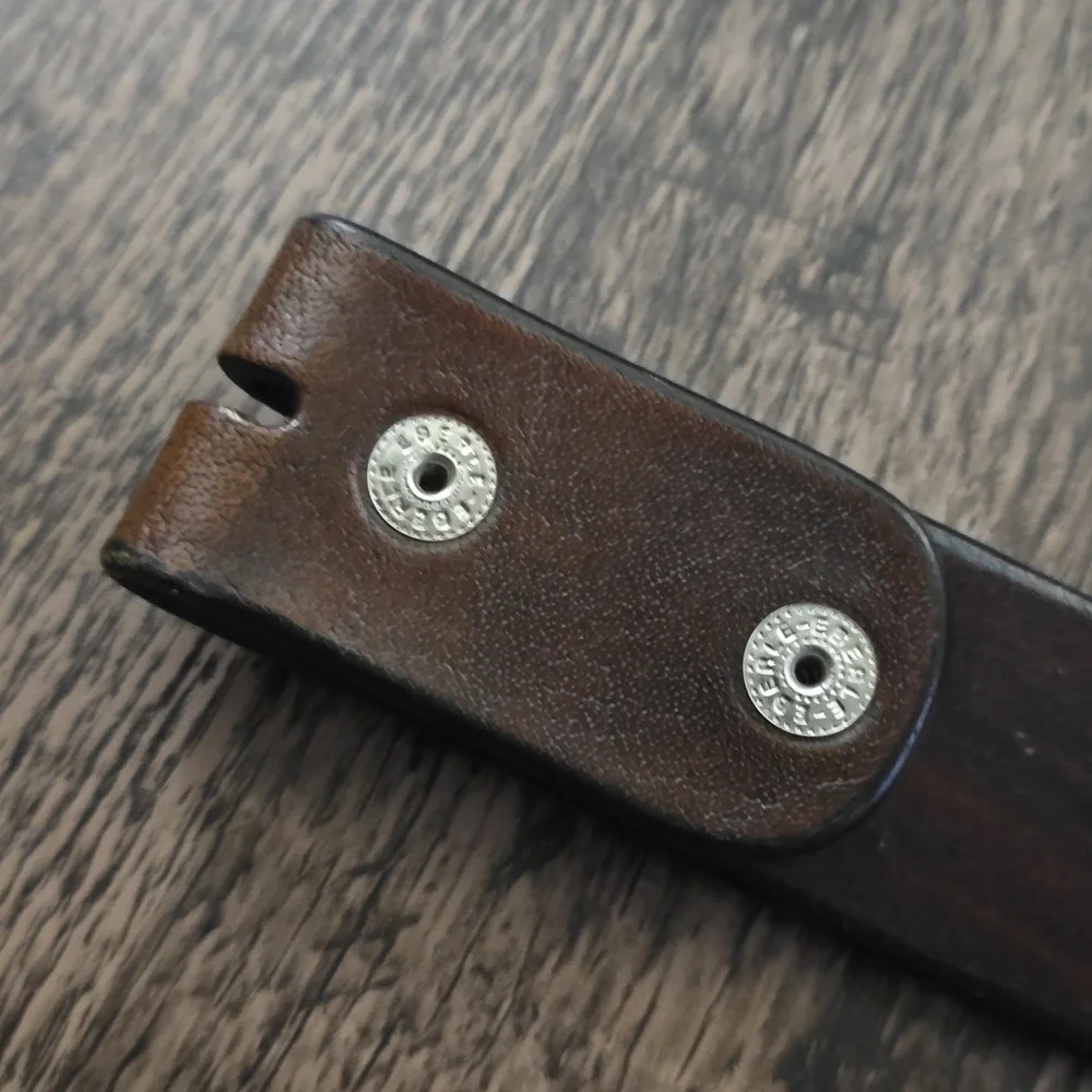 LEATHER Brown‎ Belt with Star Detail Handmade 41